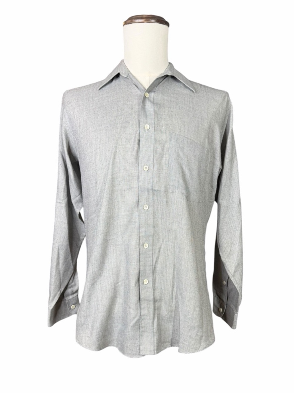 John Henry Light Gray Wrinkle-Free Long Sleeve Dress Shirt - Size 15